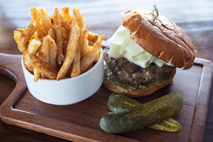 burger and fries