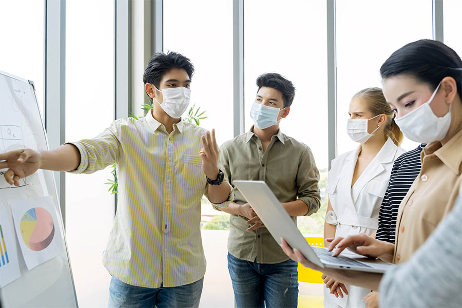 meeting with masks