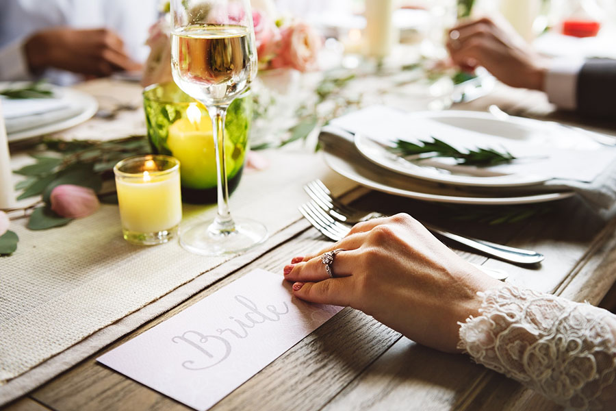 bride placesetting